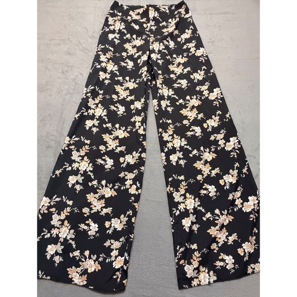FATE Floral Boho Whimsical Print Crop Top Crotchet Wide Leg Pants Set Black SZ M - Picture 7 of 15